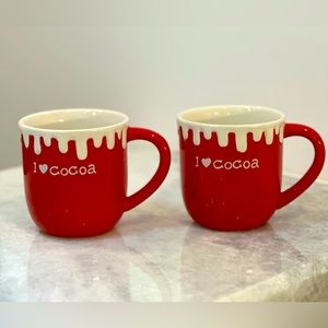 “I love Cocoa” Red 16oz Mugs - Set of 2